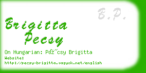 brigitta pecsy business card
